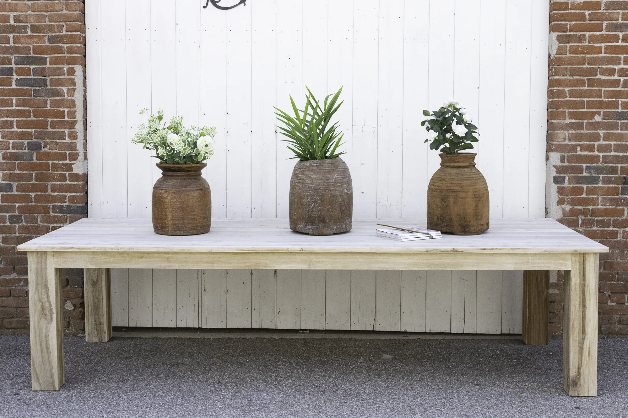 10' Long Bleached Parson Dining Table - de-cor