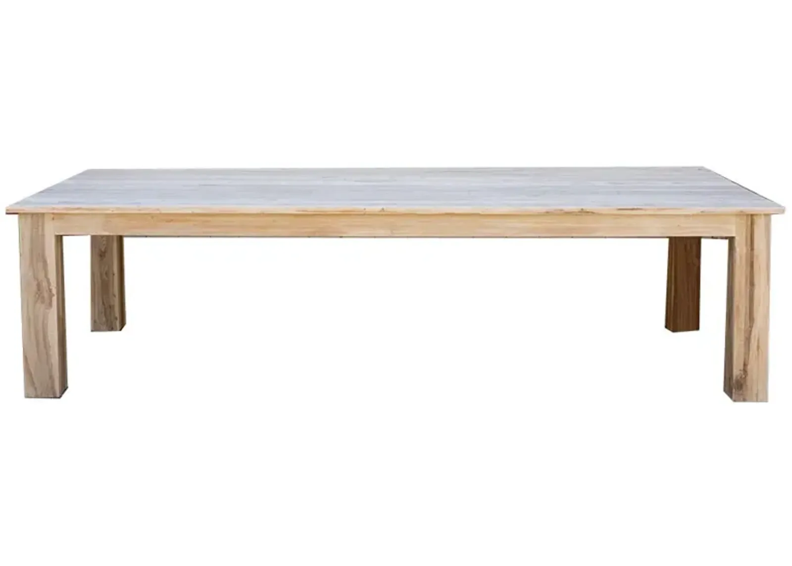 10' Long Bleached Parson Dining Table - de-cor