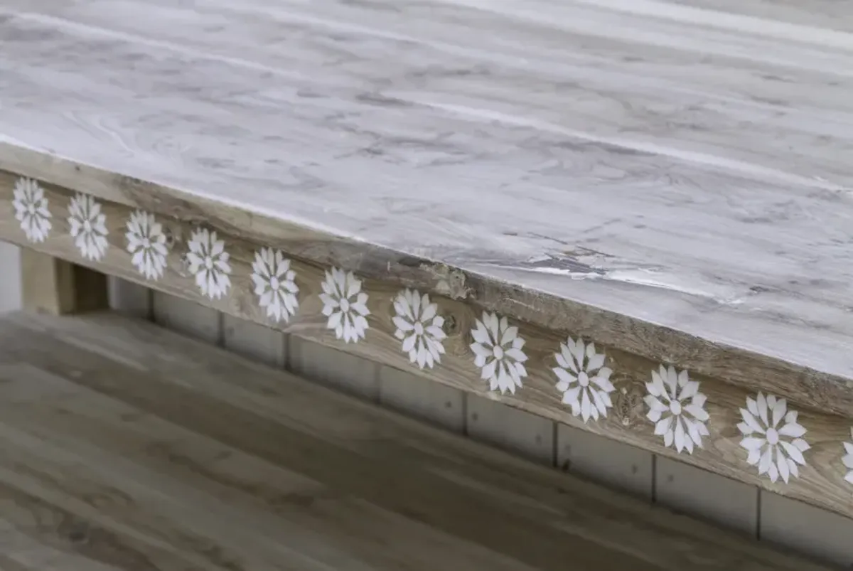 Bleached Mother Of Pearl Floral Table