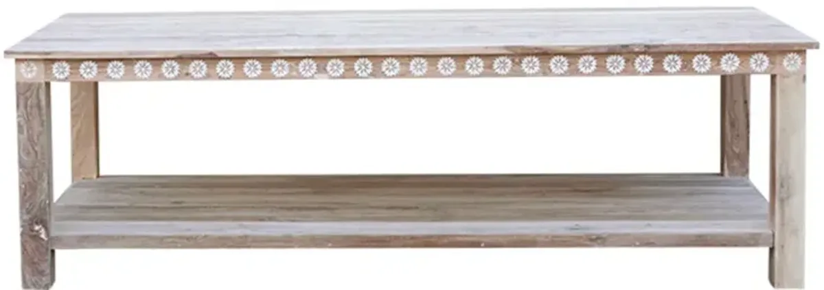 Bleached Mother Of Pearl Floral Table