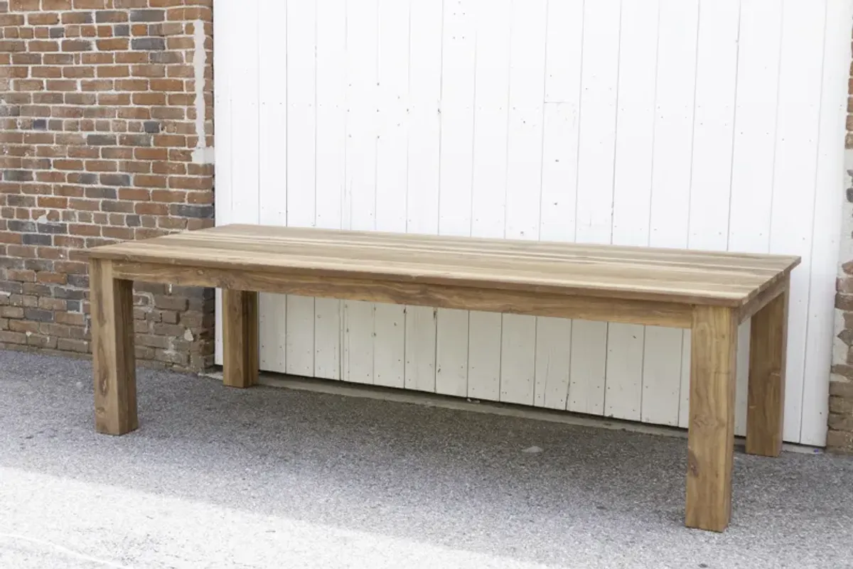 Large Reclaimed Teak Parson Dining Table - de-cor