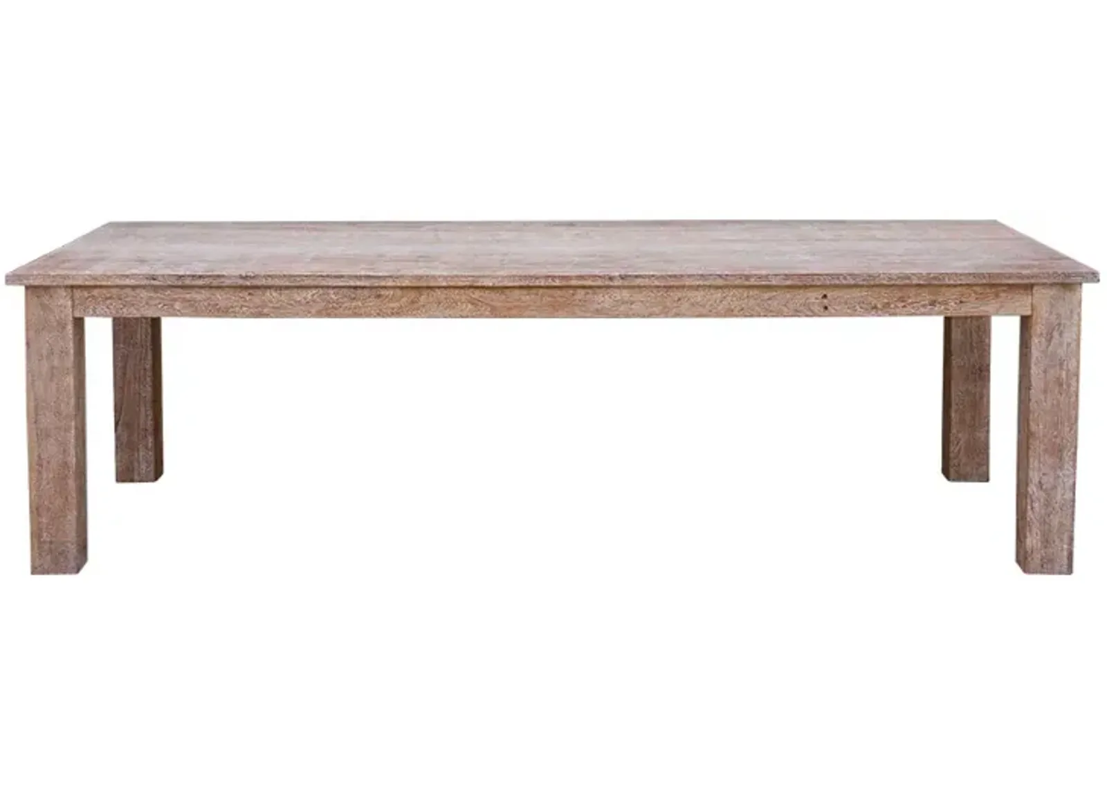 9' Whitewash Rustic Parson Dining Table - de-cor