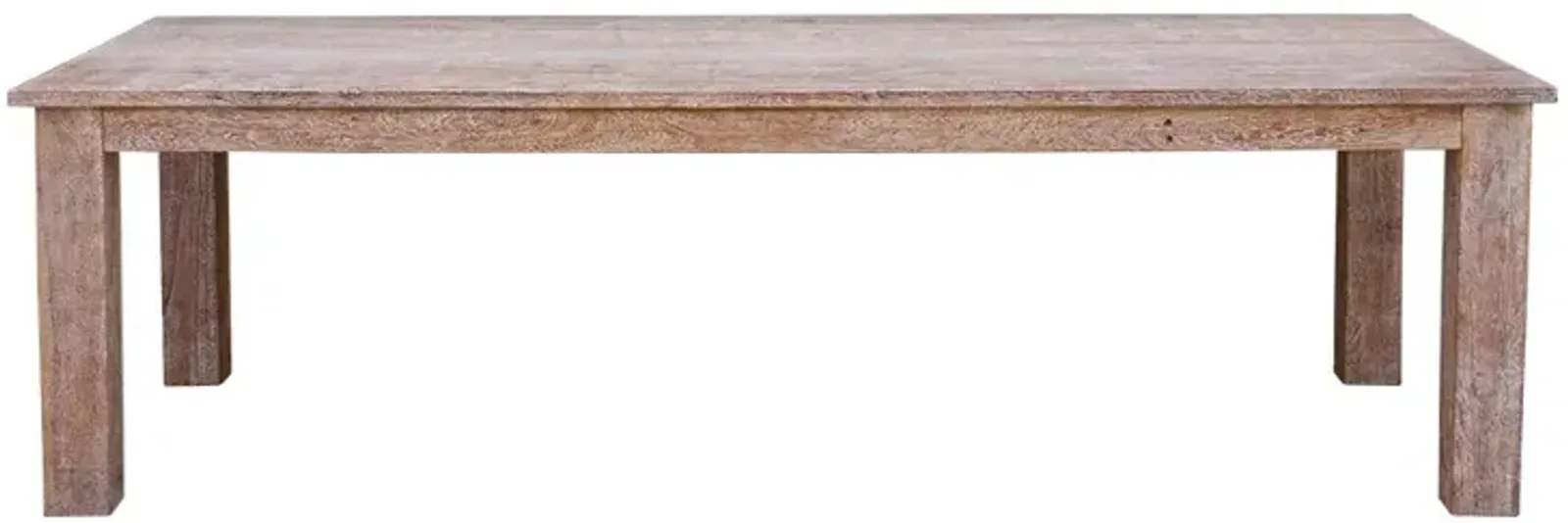 9' Whitewash Rustic Parson Dining Table - de-cor