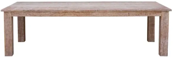 9' Whitewash Rustic Parson Dining Table - de-cor