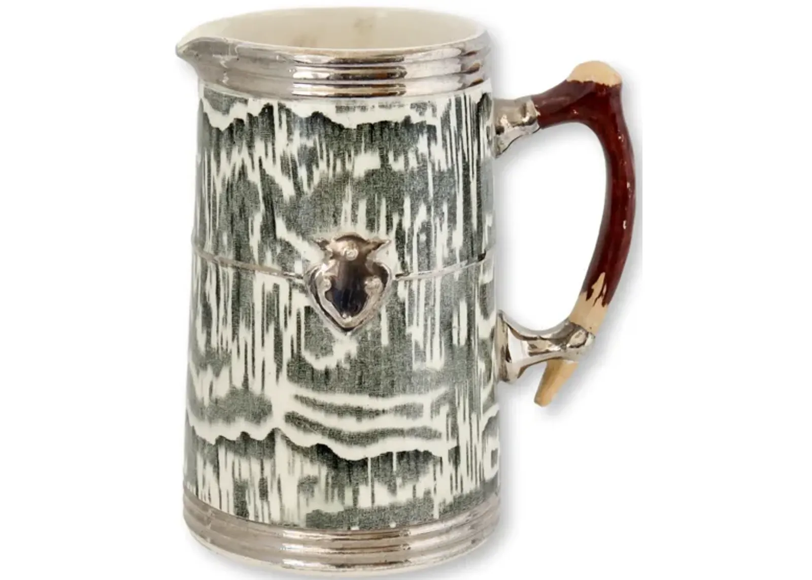 Silver Shield Faux Bois Jug - Rose Victoria - Gray