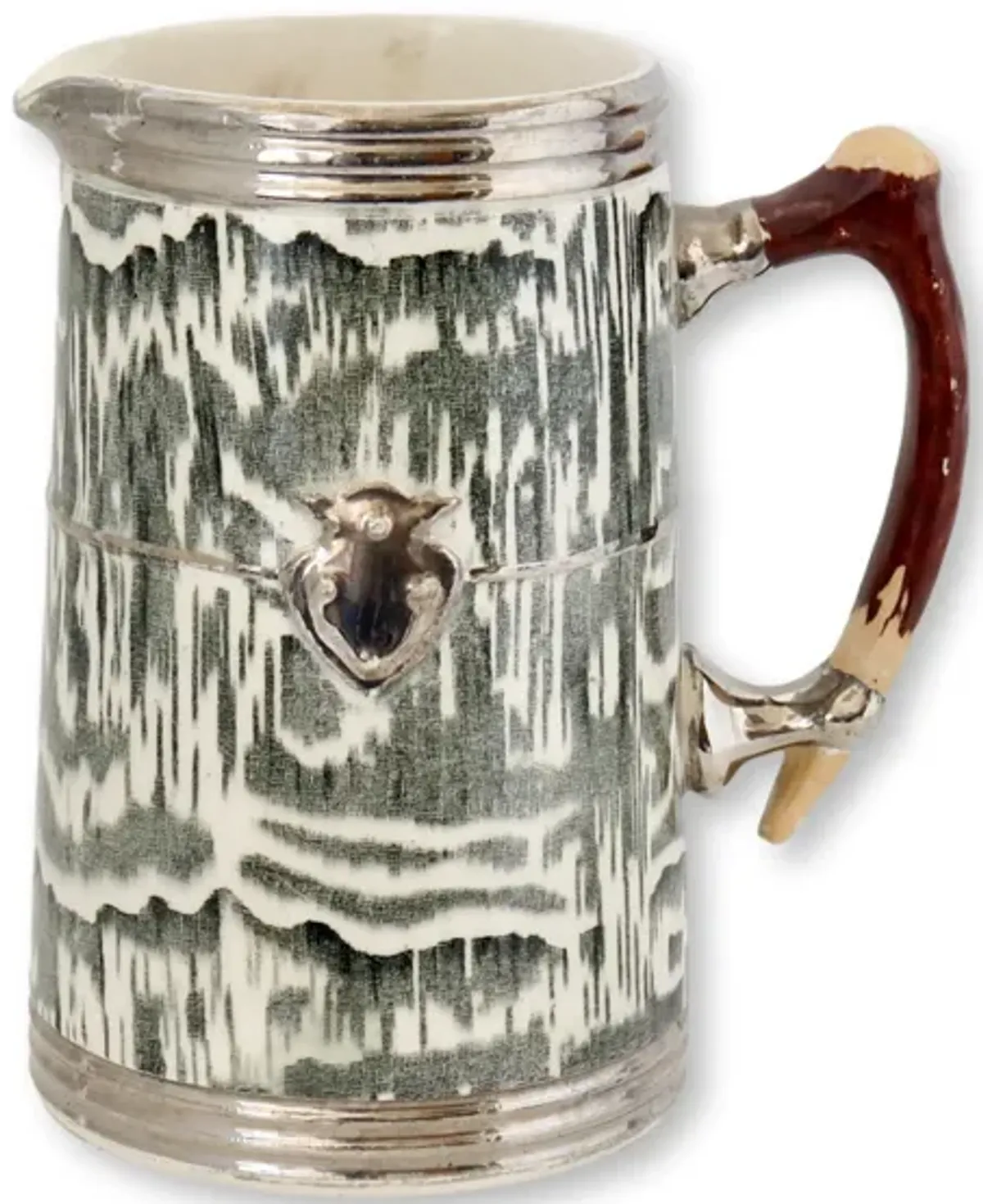 Silver Shield Faux Bois Jug - Rose Victoria - Gray