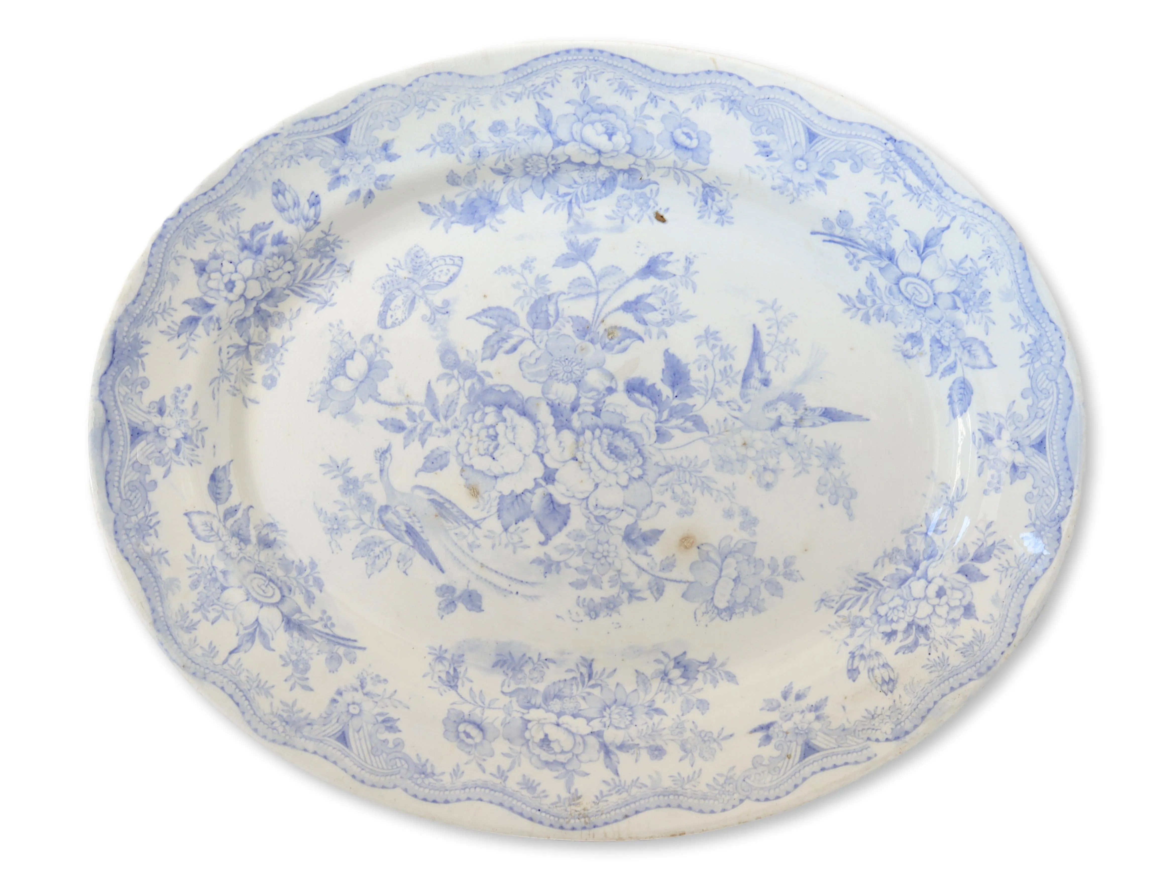 Asiatic Pheasant Staffordshire Platter - Rose Victoria - Blue