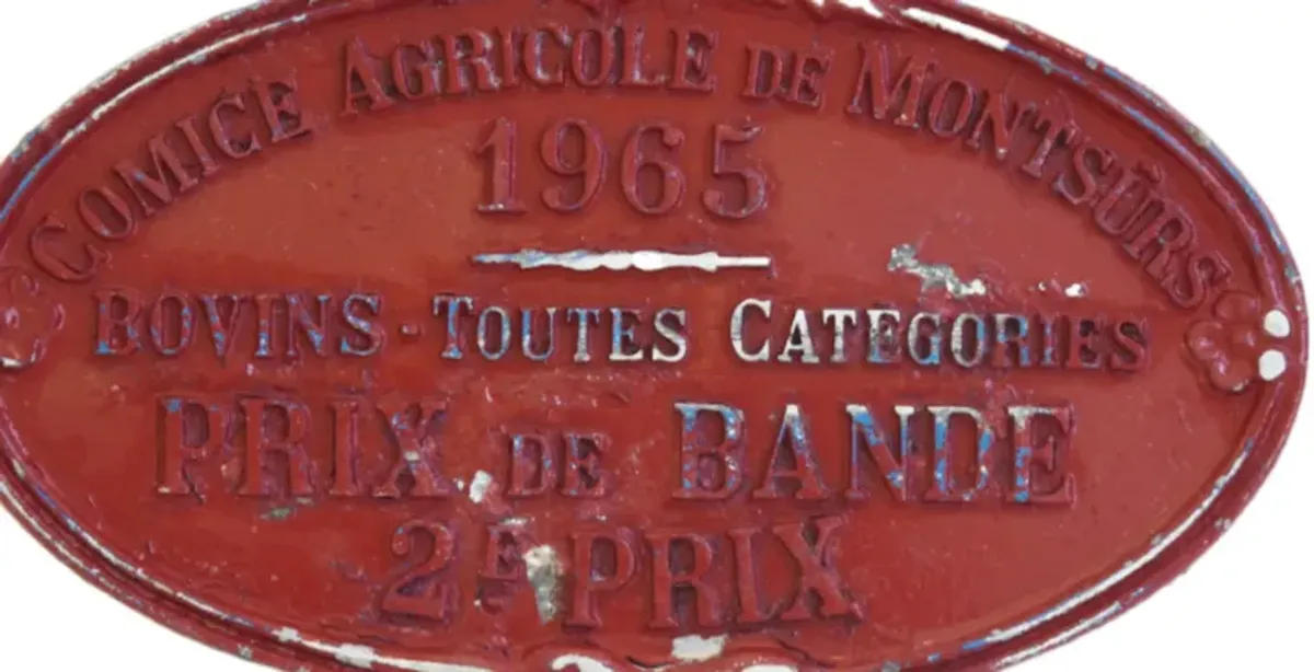 1965 French Prize Award Trophy Plaque - red