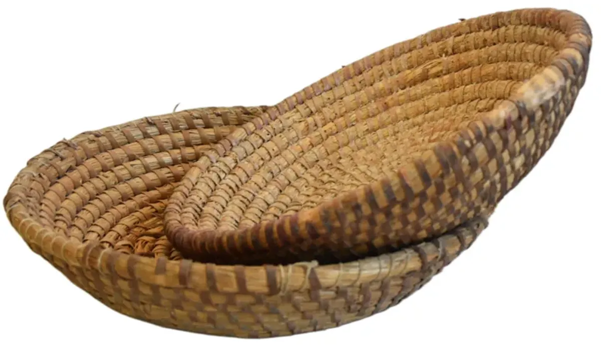 French Woven Dough Bread Bowls Set of 2 - brown