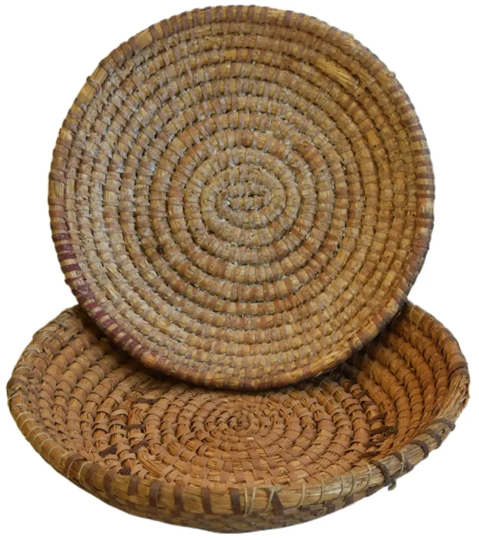 French Woven Dough Bread Bowls Set of 2 - brown