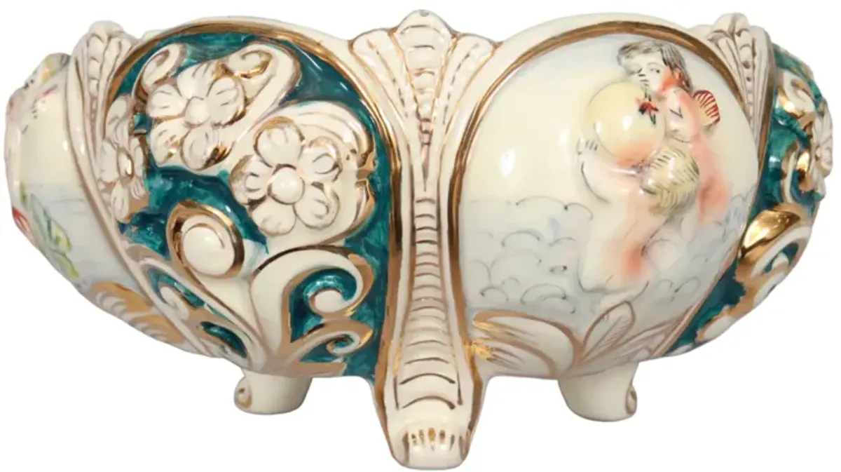 Italian Capodimonte Style Lidded Bowl - Interesting Things