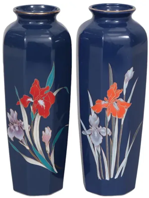 Japanese Ceramic Vases - Set of 2 - Interesting Things - Blue