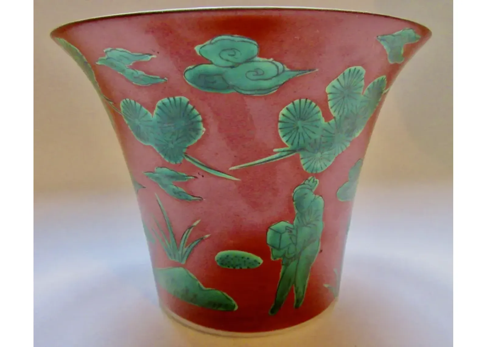 Japanese Porcelain Cachepot - Red