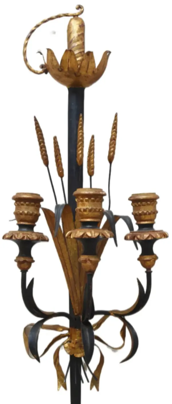 Italian Gilt Sword 3-Candle Wall Sconce - Gold