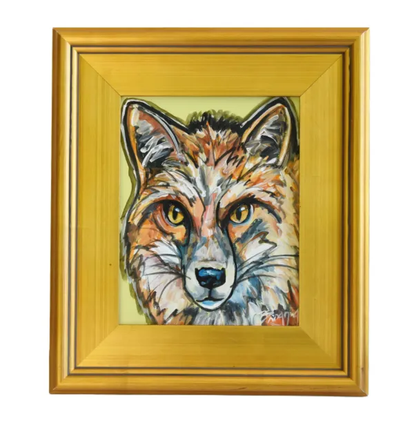 Expressionist Fox Portrait Painting - Brown