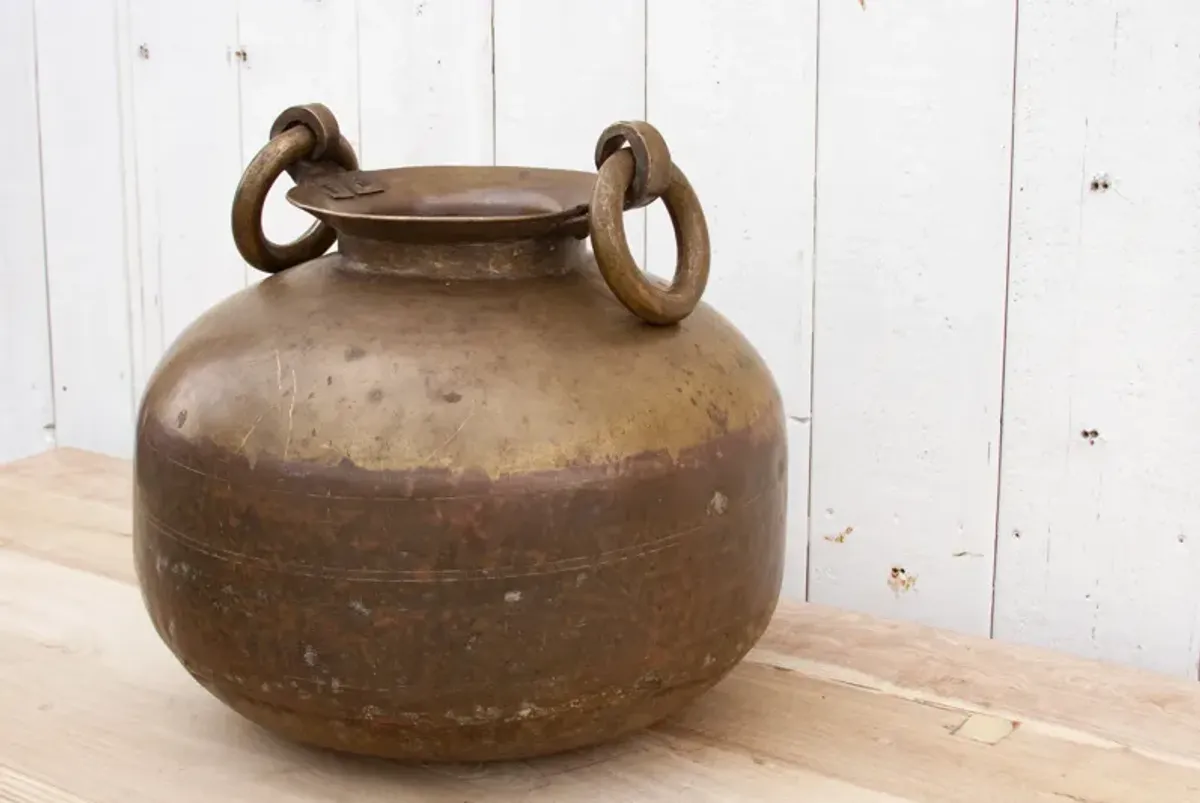 Antique Patinated Brass Water Pot