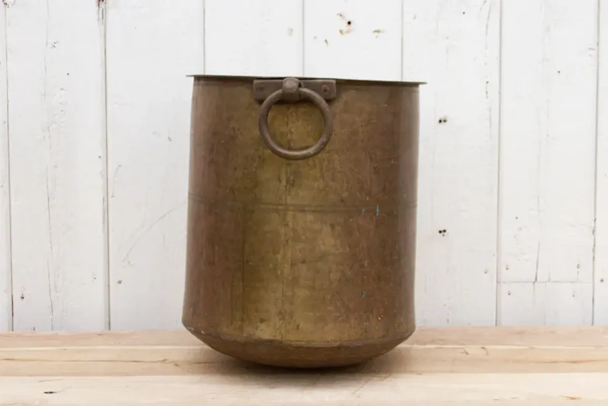 Antique Hammered Copper and Brass Pot