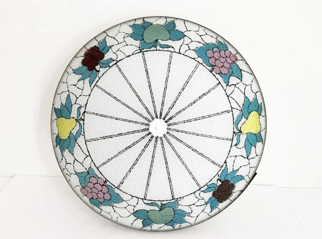 Midcentury Fruit Wheel Flush Light - Blue