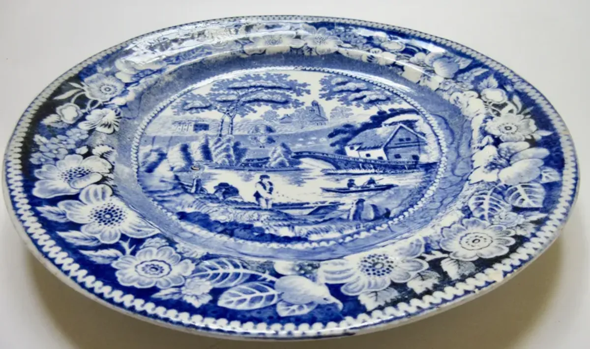 1880s Staffordshire English Plate - Blue