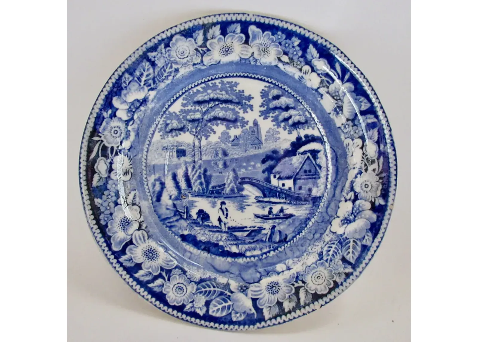 1880s Staffordshire English Plate - Blue