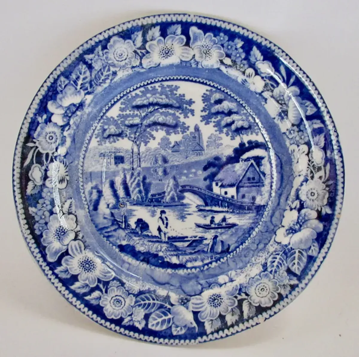 1880s Staffordshire English Plate - Blue