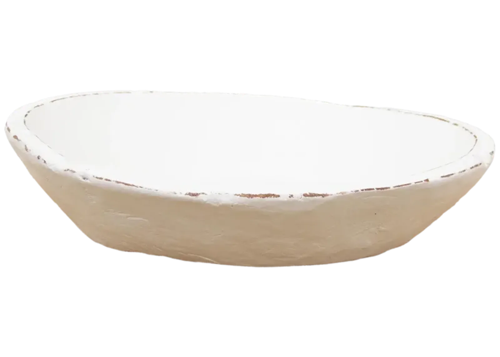 Large Farmhouse White Wooden Bowl