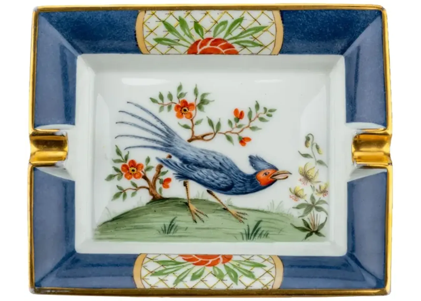 Hermes Blue Bird Porcelain Ashtray