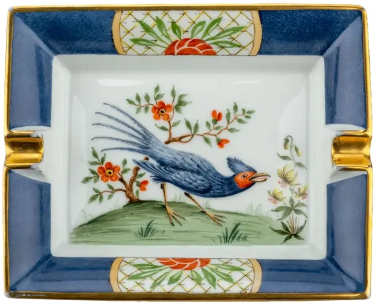 Hermes Blue Bird Porcelain Ashtray