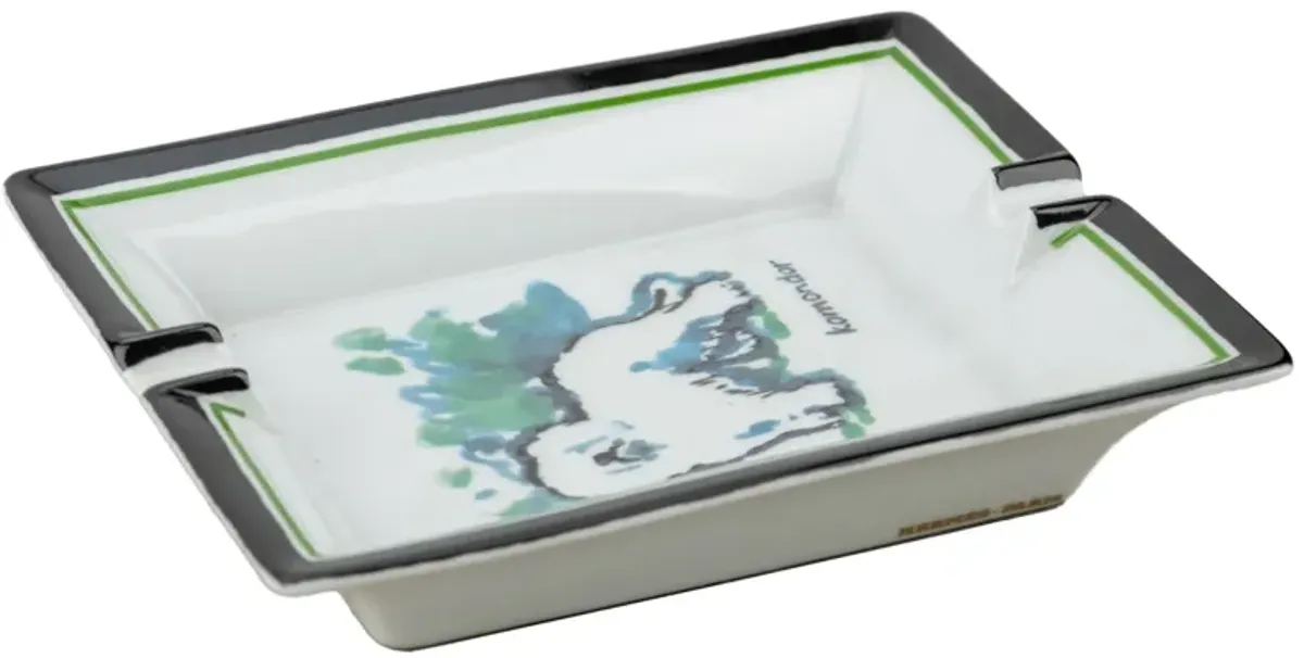 Herm������s Porcelain Komodor Dog Ashtray