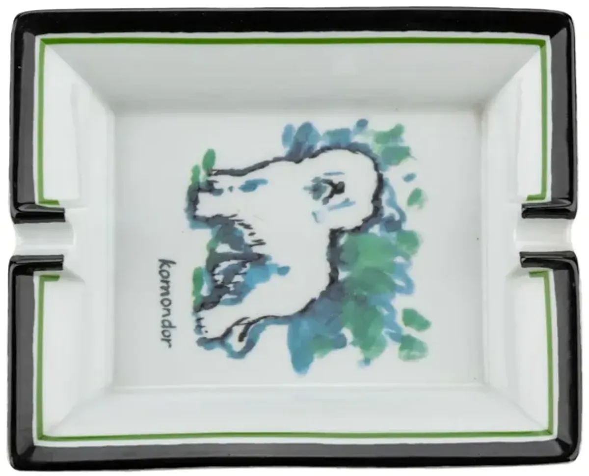 Herm������s Porcelain Komodor Dog Ashtray