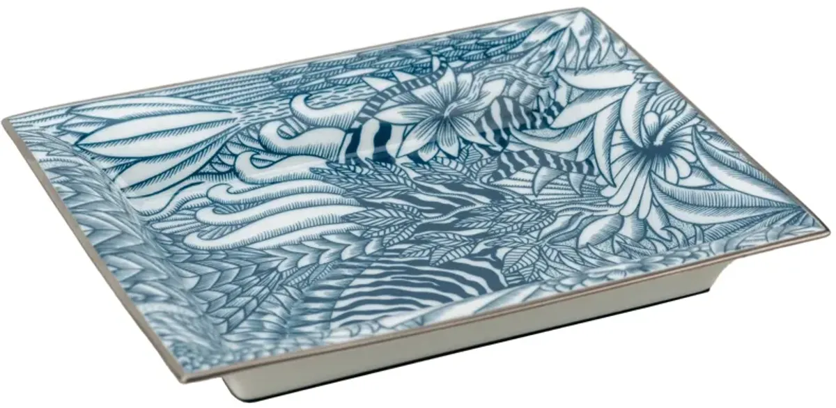 Hermès New Zebra Blue Porcelain Ashtray - Vintage Lux