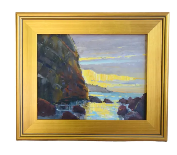 Silvio Silvestri Cliff Seascape Painting - Brown