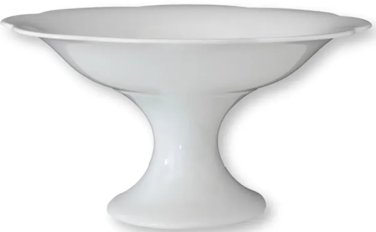 French Porcelain Footed Serving Bowl - The Queens Landing - White