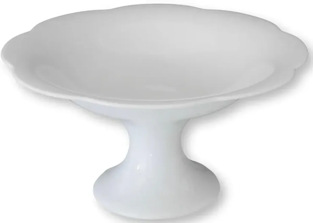 French Porcelain Footed Serving Bowl - The Queens Landing - White