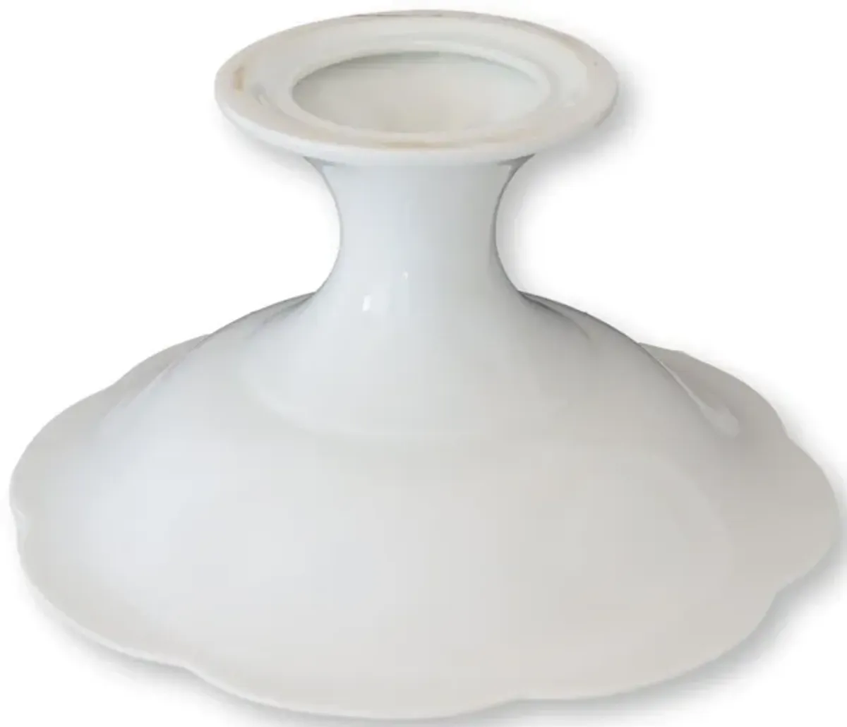 French Porcelain Footed Serving Bowl - The Queens Landing - White