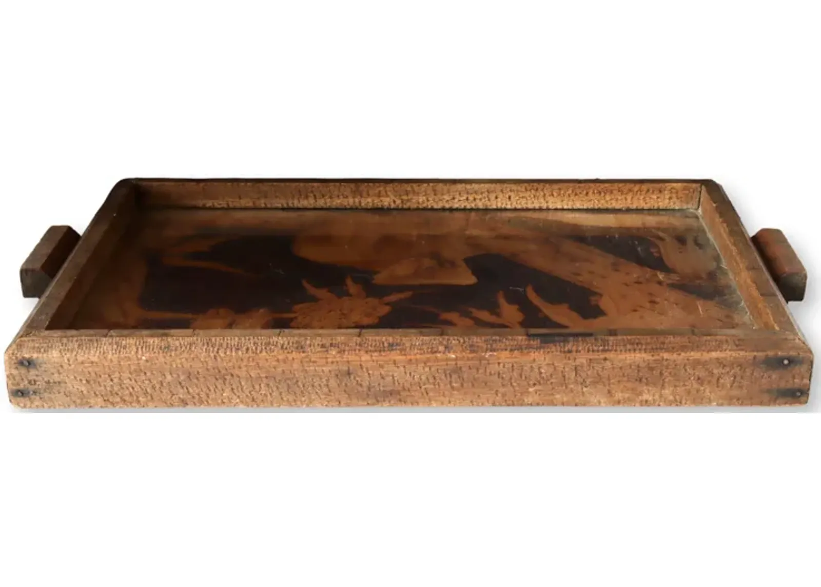 Midcentury Carved Serving Tray with Koala