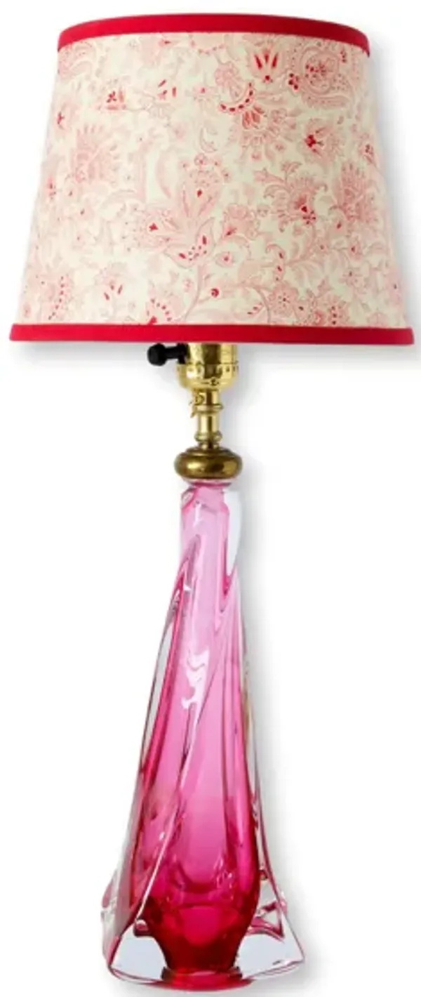 French Val St. Lambert Crystal Lamp - The Queens Landing - Pink