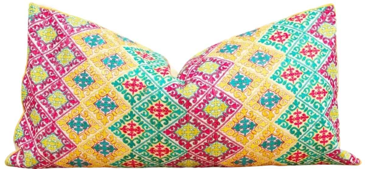 Rainbow Swati Embroidered Pillow Cover