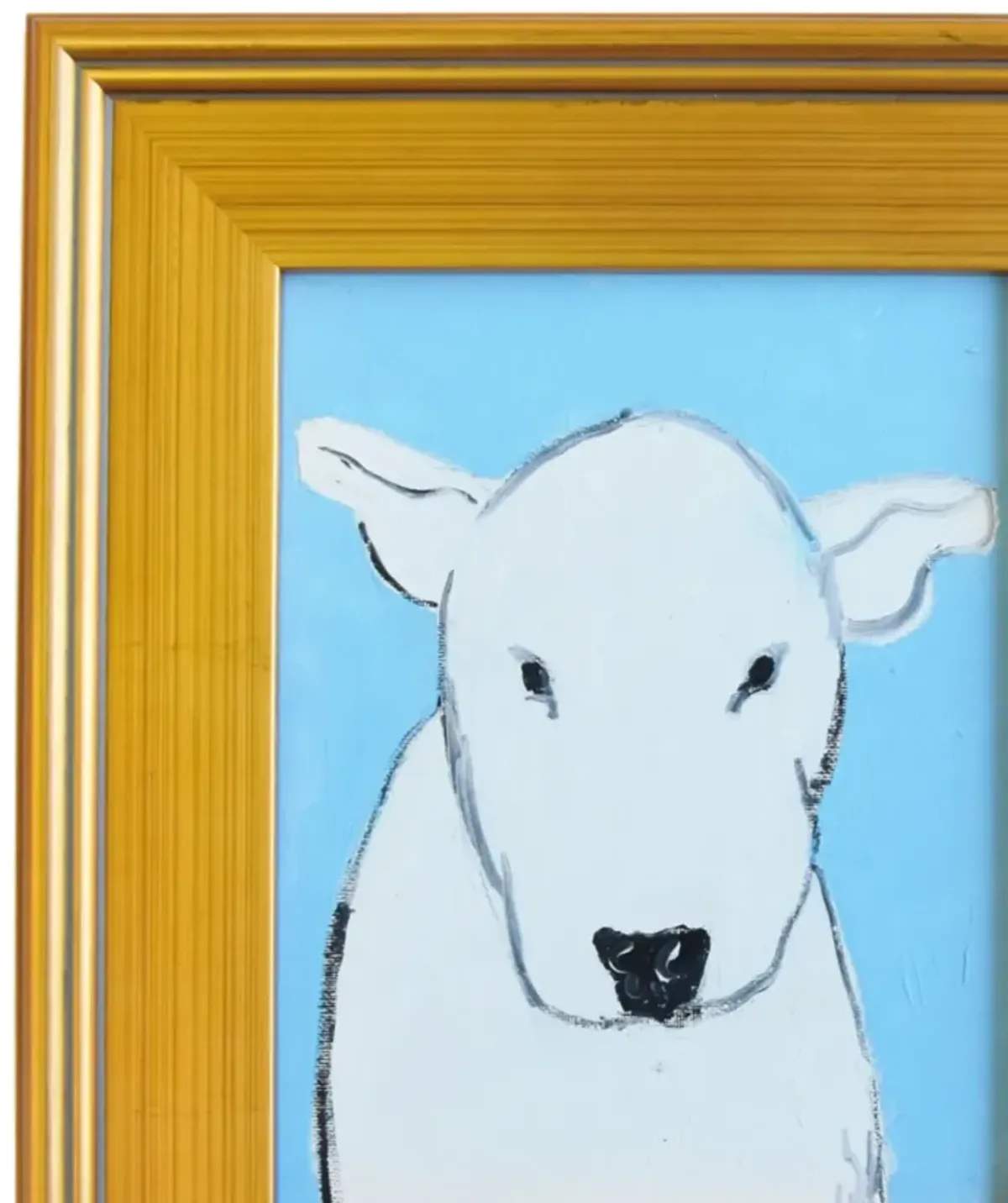 Folk Art Dog Doggie Pet Oil Painting
