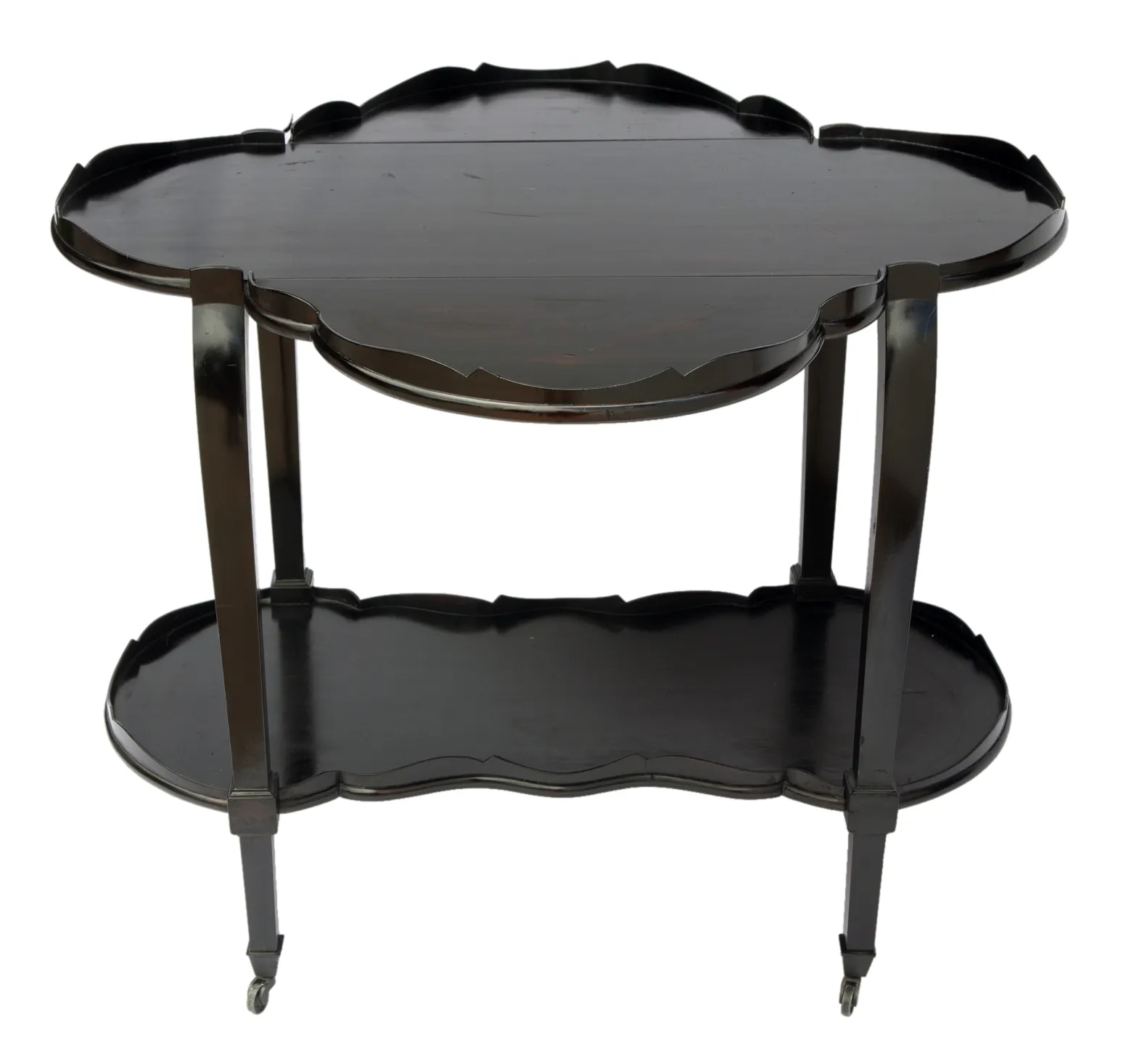 Ebonized Mahogany Dropleaf Bar Cart - Black