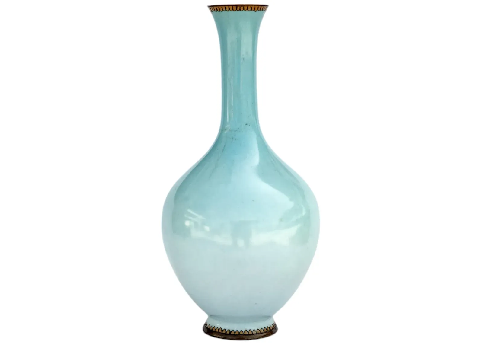 Japanese Ombre Cloisonn Enameled Vase - Blue