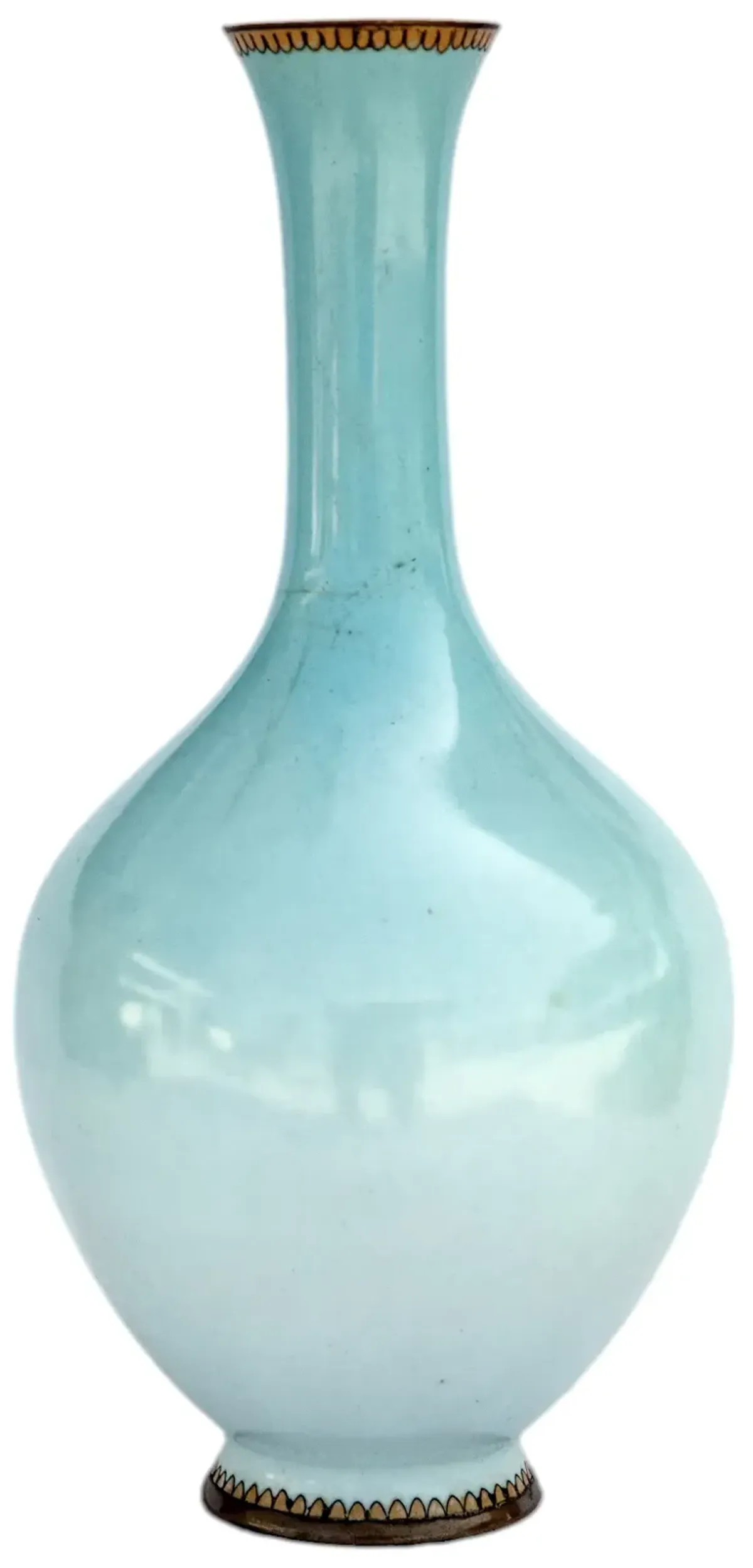 Japanese Ombre Cloisonn Enameled Vase - Blue