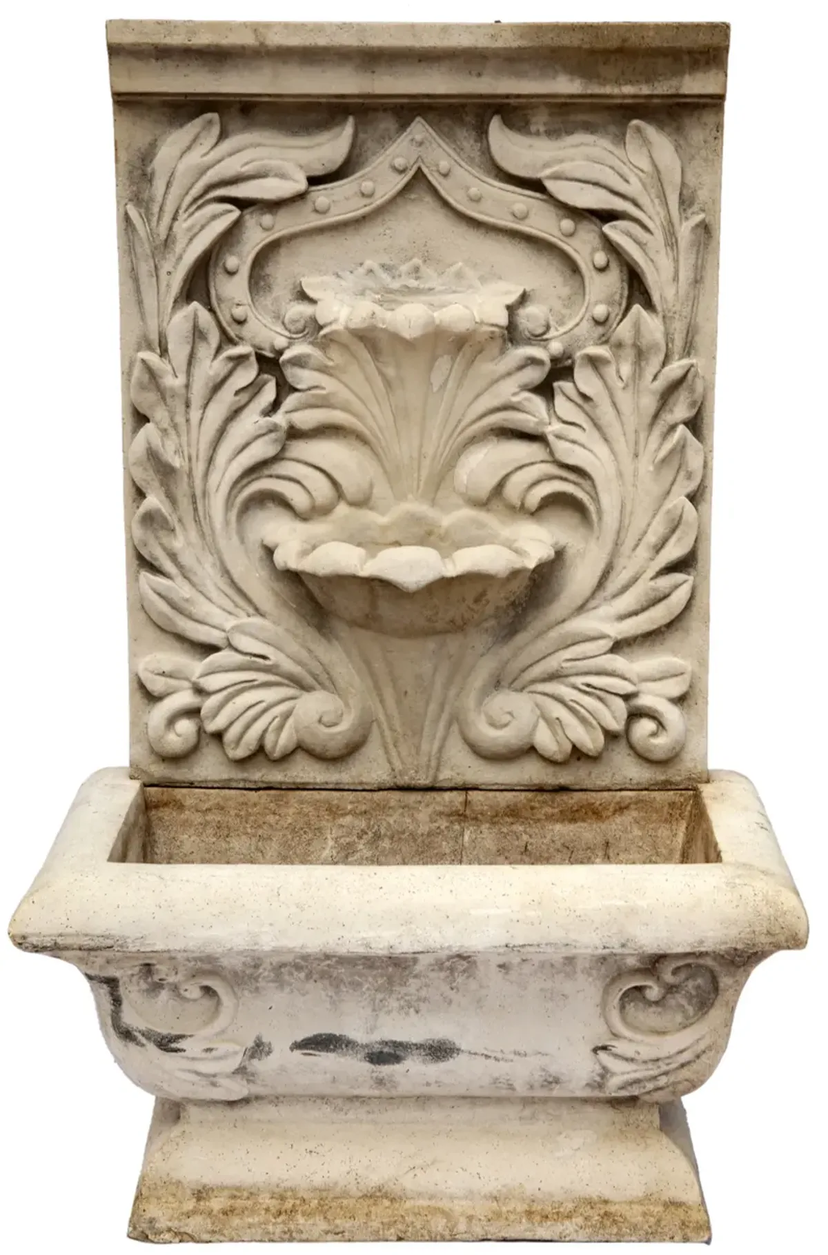 Faux Concrete Garden Planter/Fountain - 14" L x 23" W x 36" H