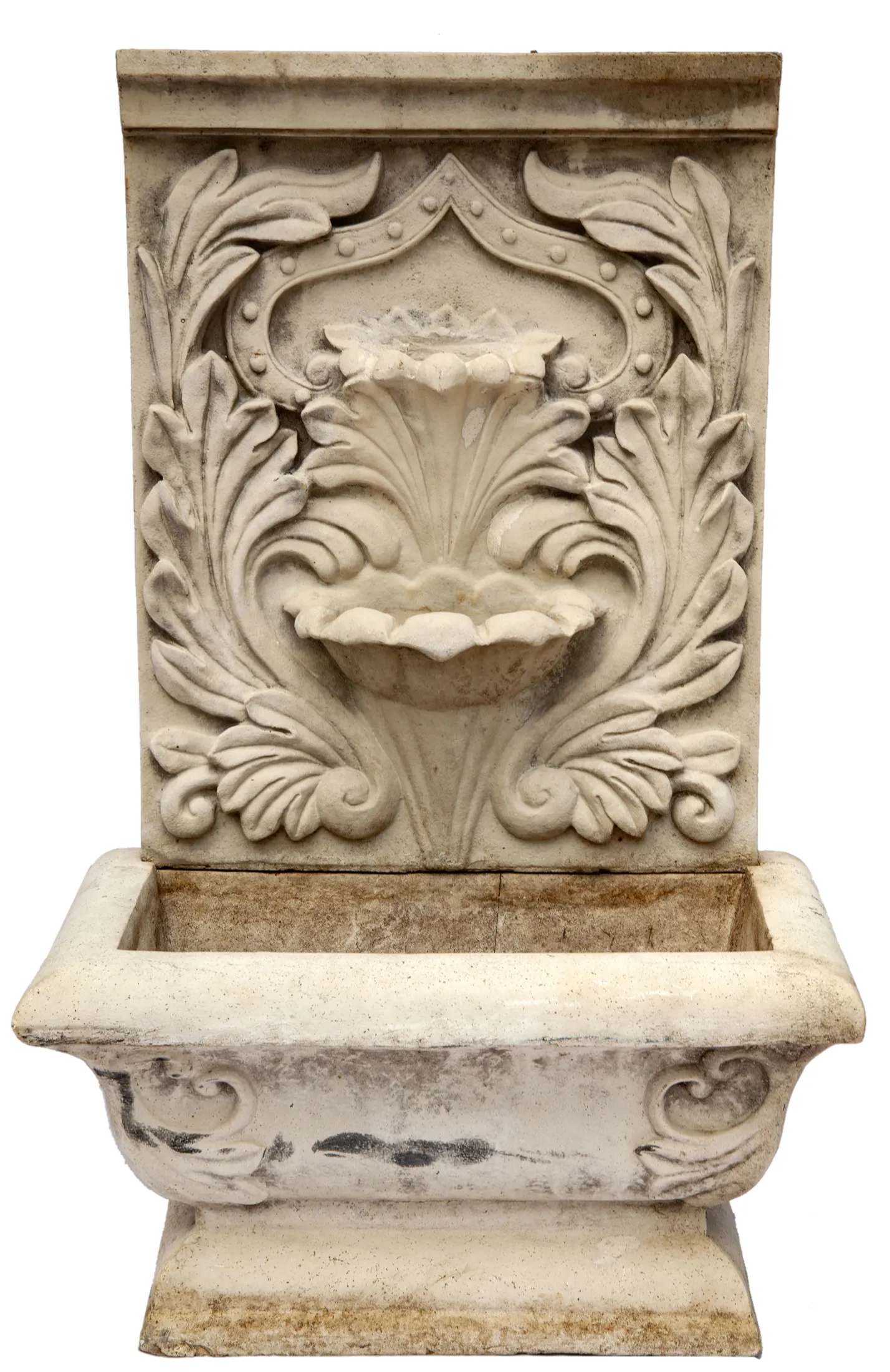 Faux Concrete Garden Planter/Fountain - 14" L x 23" W x 36" H