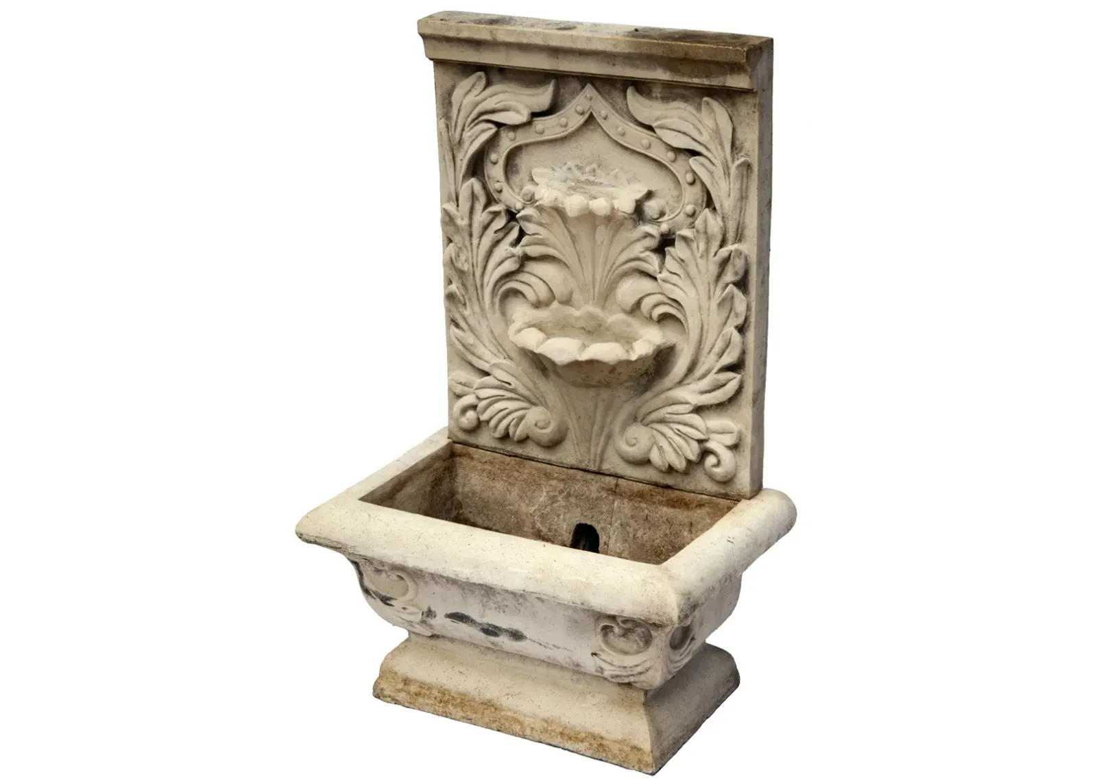 Faux Concrete Garden Planter/Fountain - 14" L x 23" W x 36" H