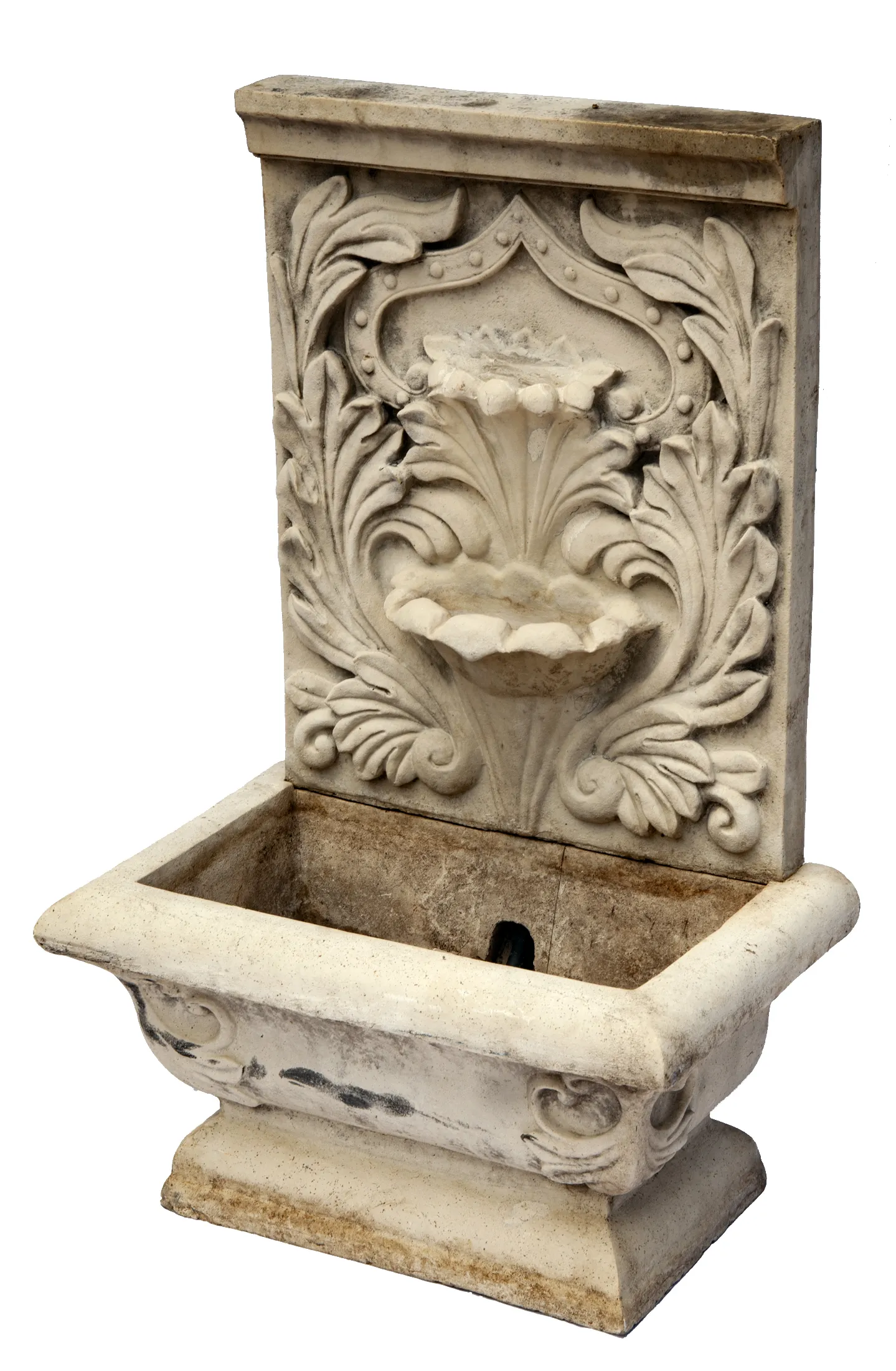 Faux Concrete Garden Planter/Fountain - 14" L x 23" W x 36" H