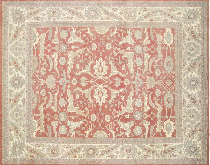 2000 Egyptian Sultanabad Rug-12'4"x15'7" - Red - Red