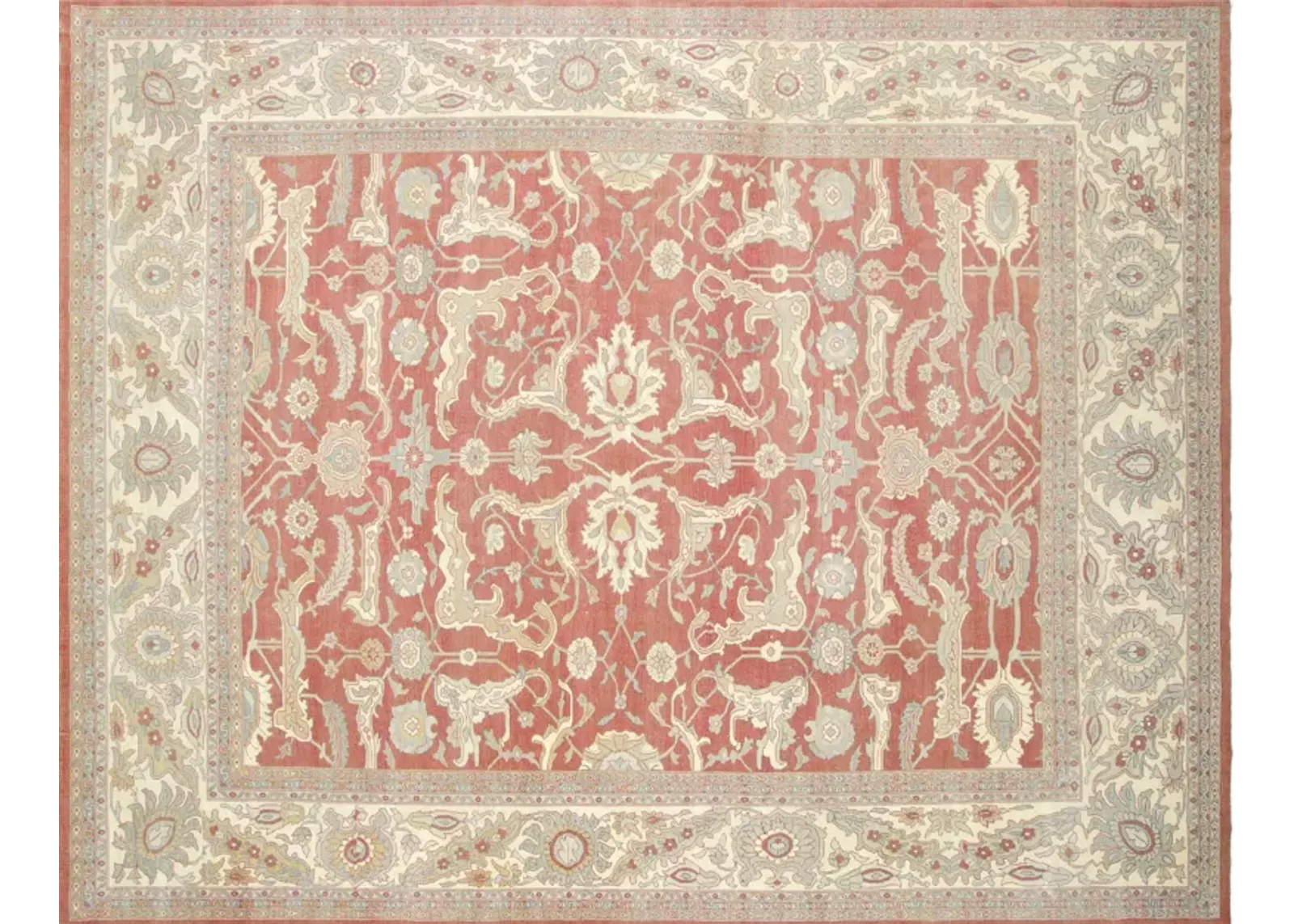 2000 Egyptian Sultanabad Rug-12'4"x15'7" - Red - Red