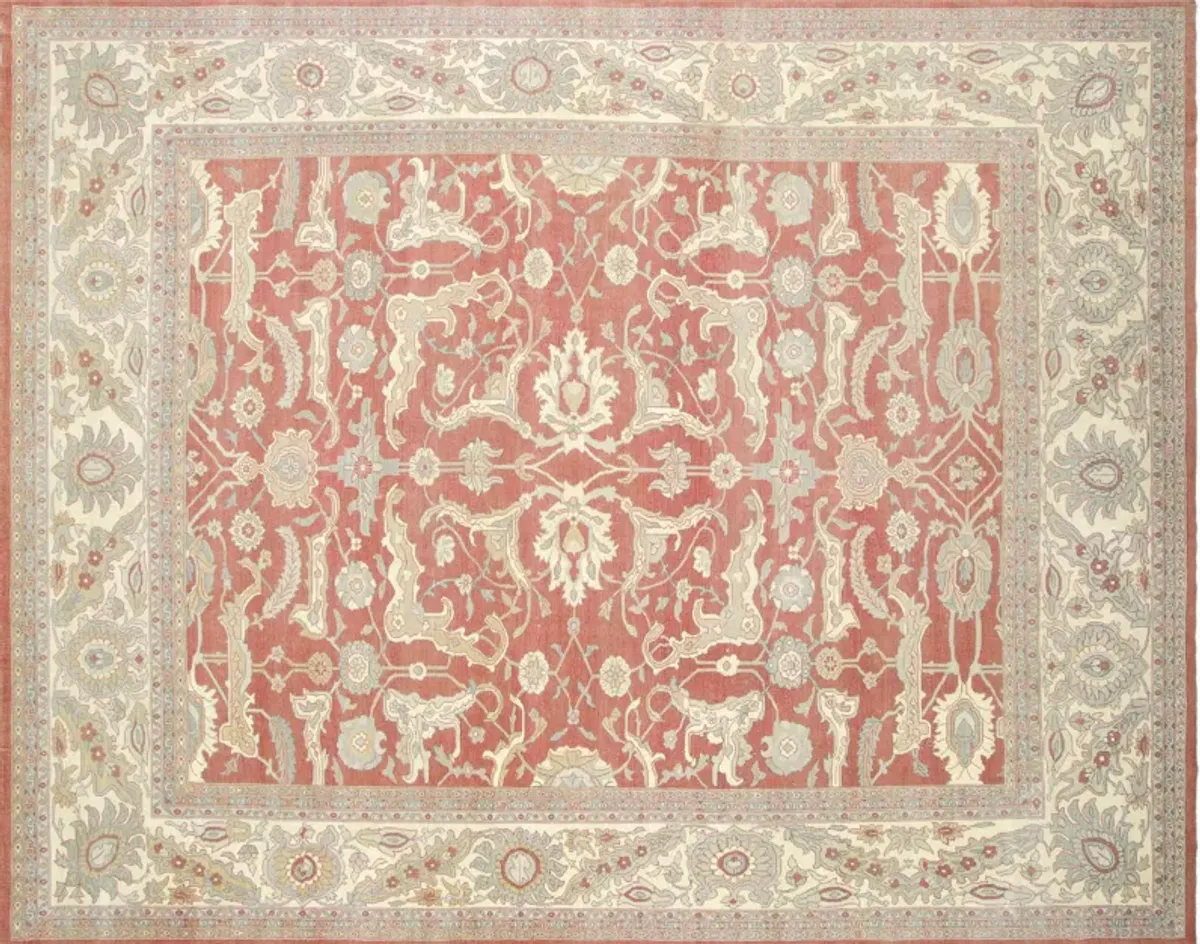 2000 Egyptian Sultanabad Rug-12'4"x15'7" - Red - Red