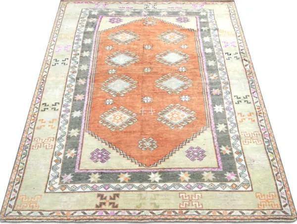 1960sTurkish Oushak Rug - 5'9" x 8'8"